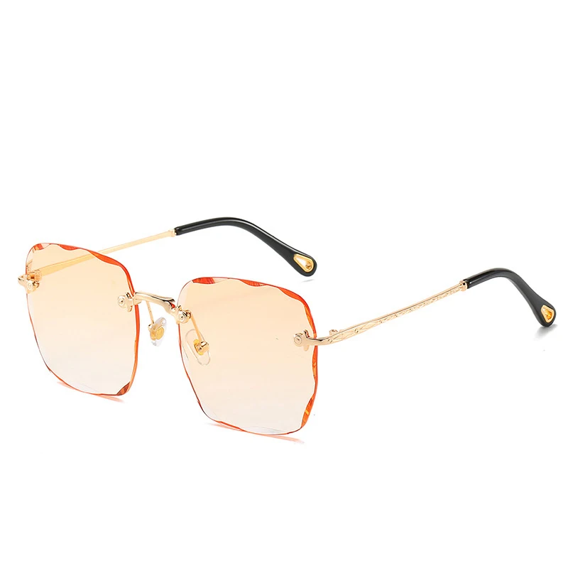 Солнцезащитные очки без оправы UV400 для мужчин и женщин винтажные зеркальные
