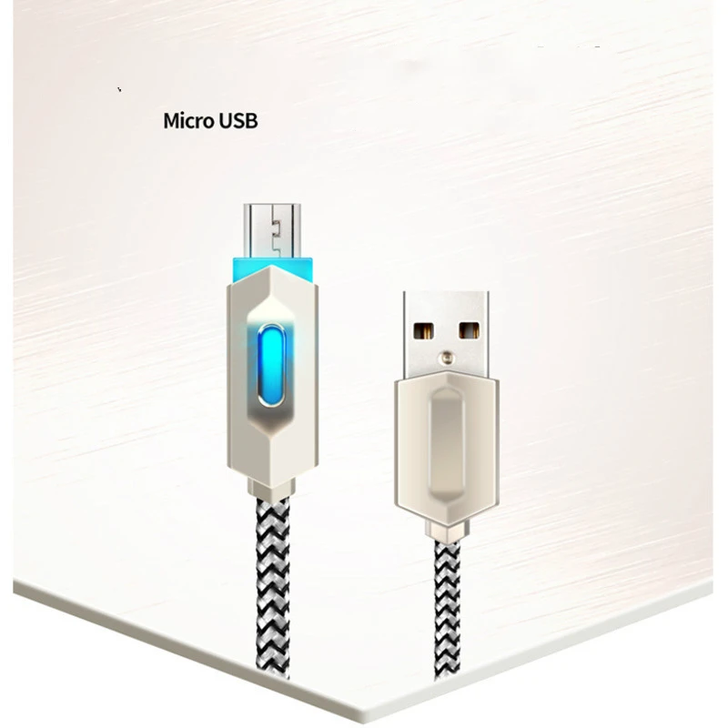 Цинковый сплав линия передачи данных Плетеный световой микро-usb-порт для