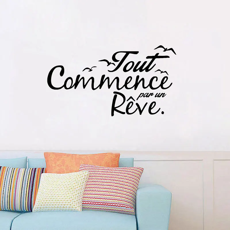 French Inspiration Quote Wall Decal Birds Letterings Dream Vinyl Sticker Bedroom Decoration Accessories Home Decor Murals C13-59
French Inspiration Quote Wall Decal Birds Letterings Dream Vinyl Sticker Bedroom Decoration Accessories Home Decor Murals C13-59