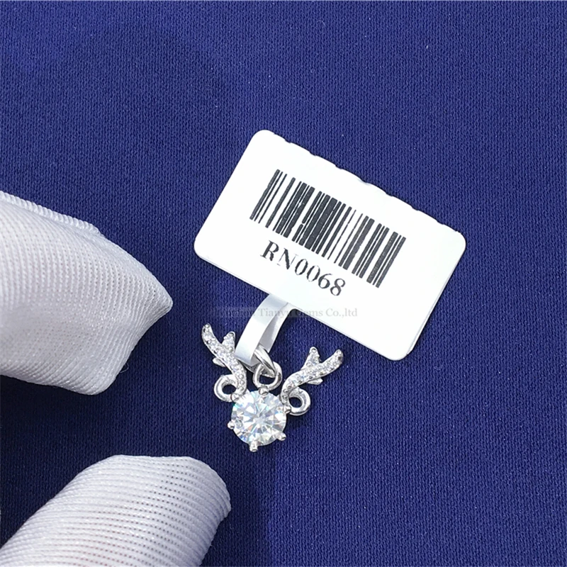 Подвеска Tianyu Gems Moissanite Ncklace 0.6ct 5 0 мм с серебряными бриллиантами ювелирные