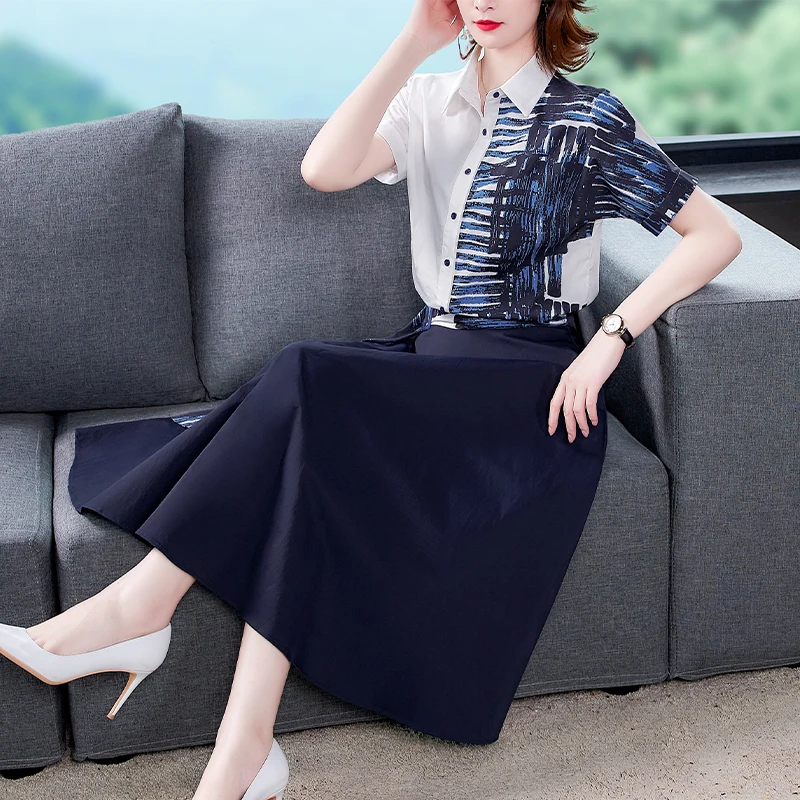 2023 Office Lady White Blue Midi Two Piece Dresses Summer Casual Shirt Dress Elegant Bodycon Party Women Evening Vestidos
2023 Office Lady White Blue Midi Two Piece Dresses Summer Casual Shirt Dress Elegant Bodycon Party Women Evening Vestidos