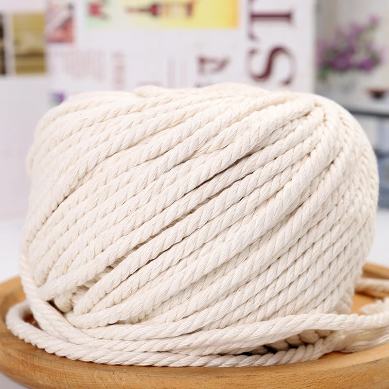 2020 Новая горячая распродажа 1-6 мм белого хлопкового шнура DIY макраме шнур ручной работы корзины гобелена тег нити домашний текстиль материал.