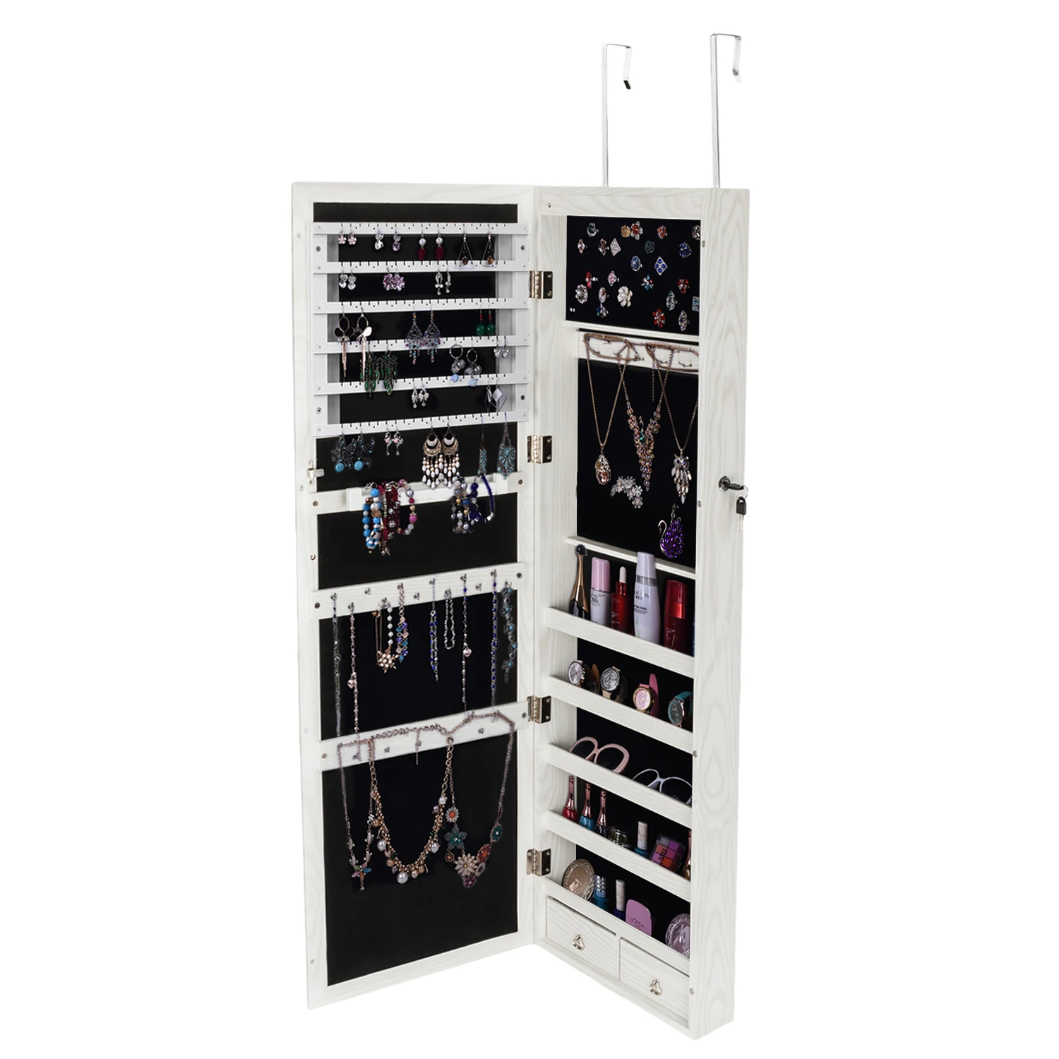 Retro PVC Wood Grain Coating Whole Body Mirror Jewelry Storage Dressing Mirror Full Body Jewelry Cabinet with LED Light
Retro PVC Wood Grain Coating Whole Body Mirror Jewelry Storage Dressing Mirror Full Body Jewelry Cabinet with LED Light