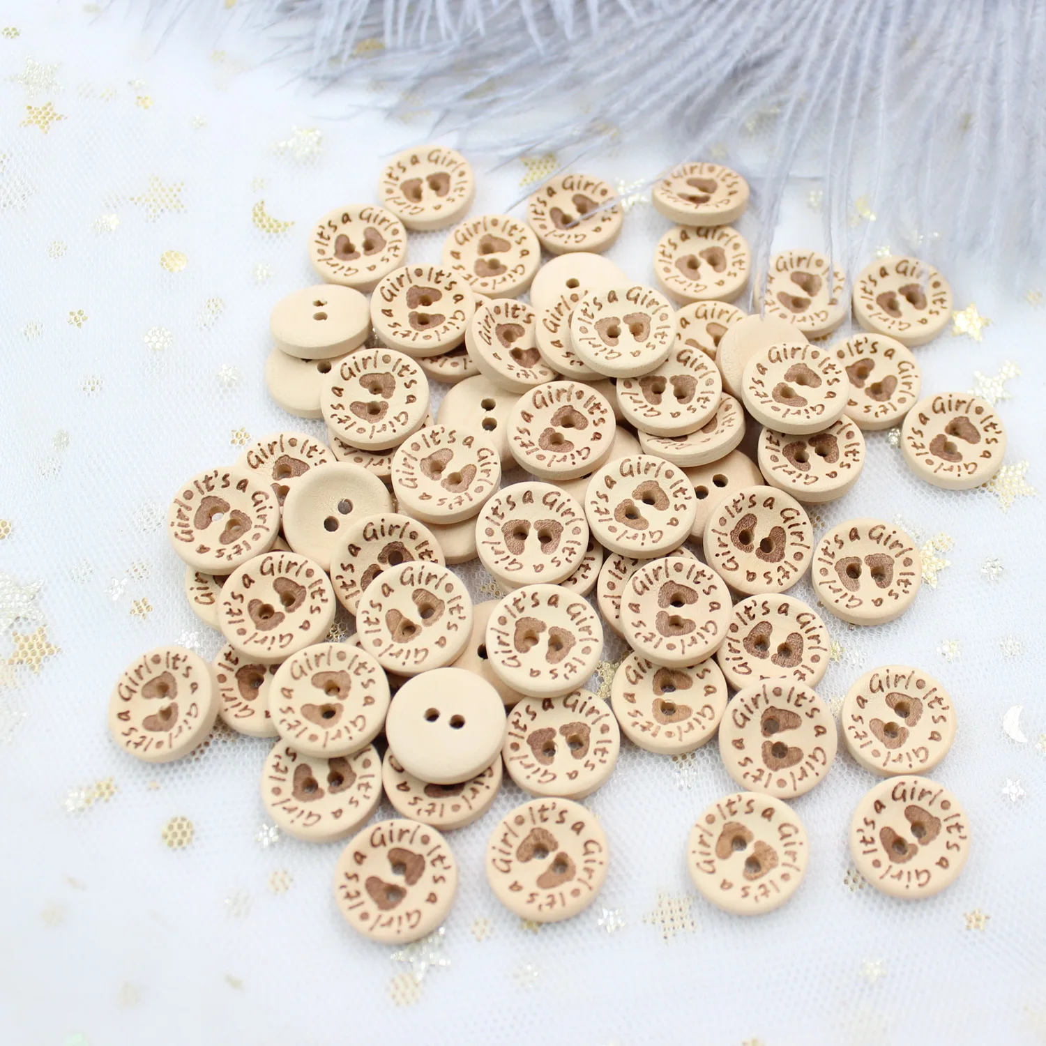 15mm/20mm/25mm " It's a Girl" Buttons Natural Wooden Sewing Buttons Baby Shower 2 Holes -BY0320
15mm/20mm/25mm " It's a Girl" Buttons Natural Wooden Sewing Buttons Baby Shower 2 Holes -BY0320