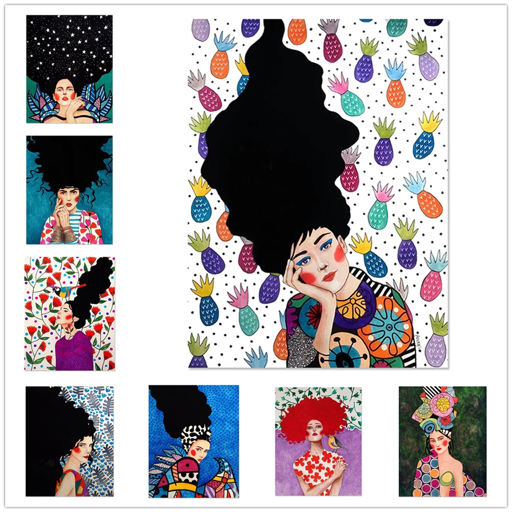 Vintage Colorful Girl Hair Flower Bird Wall Art Canvas Painting Nordic Poster Cuadros Wall Pictures For Living Room Unframed
Vintage Colorful Girl Hair Flower Bird Wall Art Canvas Painting Nordic Poster Cuadros Wall Pictures For Living Room Unframed