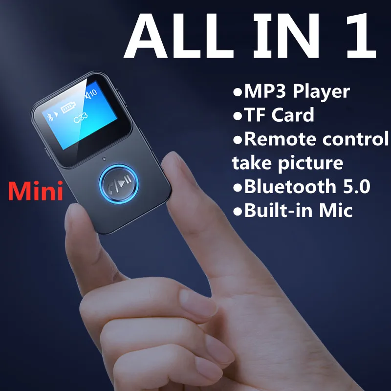 Аудиоприемник Bluetooth 5 0 MP3 плеер с TF картой ЖК дисплей 3 мм AUX стерео беспроводной