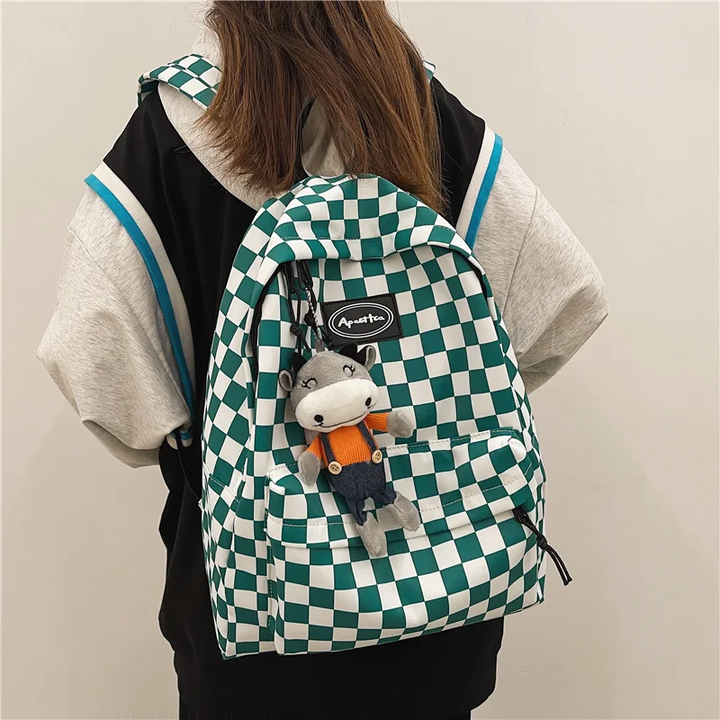 EST Unisex Plaid Fashion Casual Shoulders New Backpack Kawaii school Bags For Girls Cute Cow Nylon Waterproof Travel Bags Women
EST Unisex Plaid Fashion Casual Shoulders New Backpack Kawaii school Bags For Girls Cute Cow Nylon Waterproof Travel Bags Women