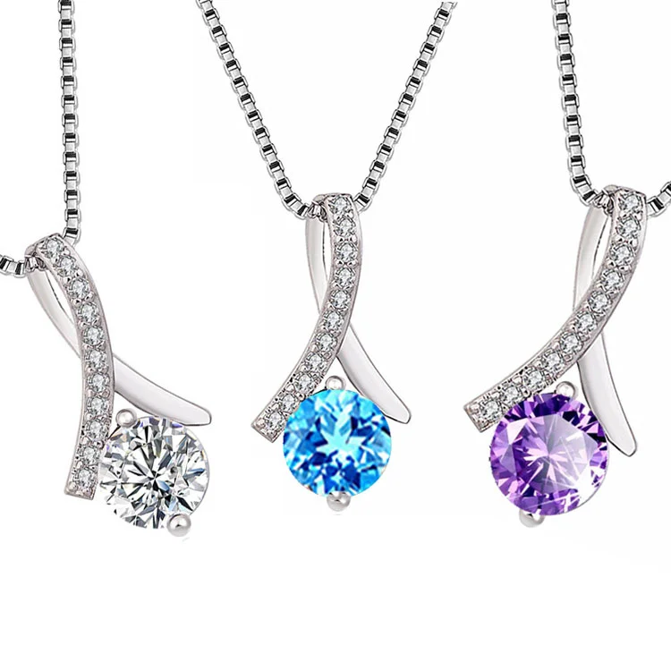 SC Hot Selling Shiny Zircon Wedding Necklace Daughter Necklace Gifts Dainty Silver Plated Box Chain Heart Diamond Necklace Women 
SC Hot Selling Shiny Zircon Wedding Necklace Daughter Necklace Gifts Dainty Silver Plated Box Chain Heart Diamond Necklace Women