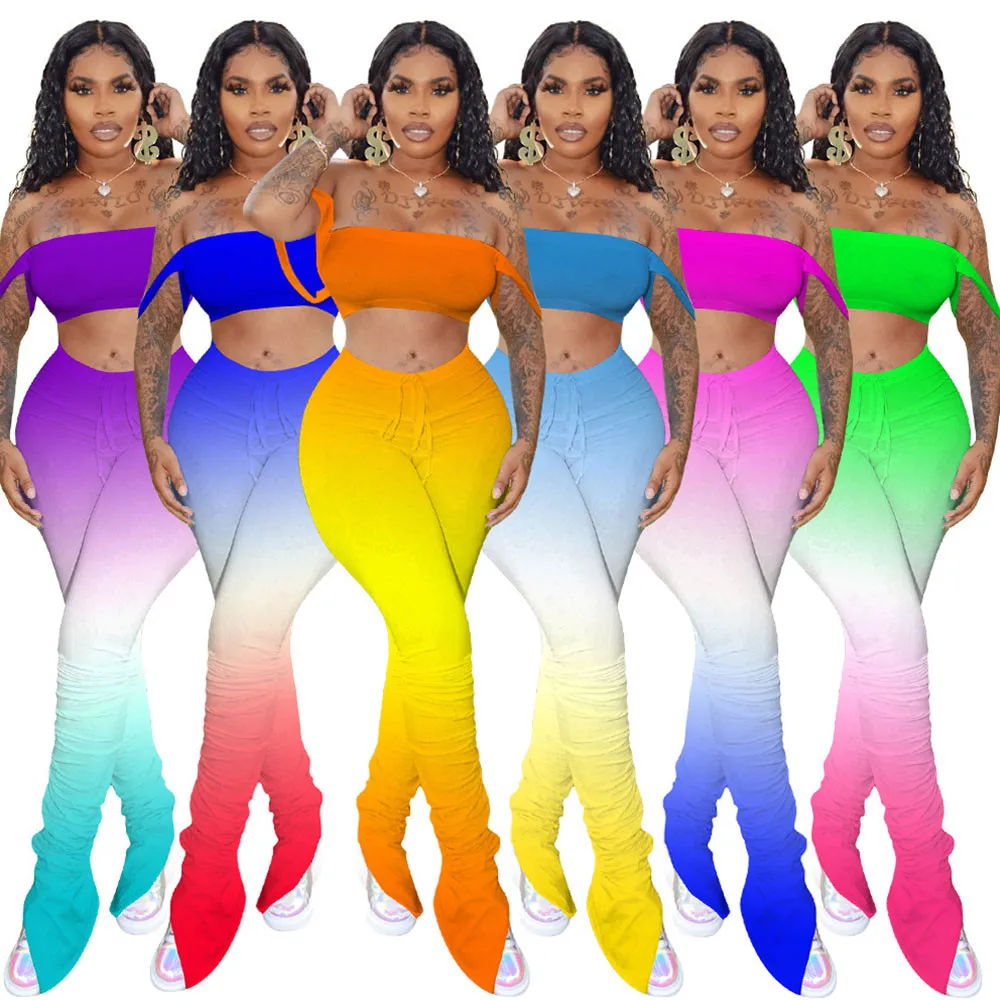 Gradient Print Two Piece Set Tracksuit Women Crop Top Stacked Leggings Set Festival Clothing Matching Sets Sexy Club Outfits
Gradient Print Two Piece Set Tracksuit Women Crop Top Stacked Leggings Set Festival Clothing Matching Sets Sexy Club Outfits
