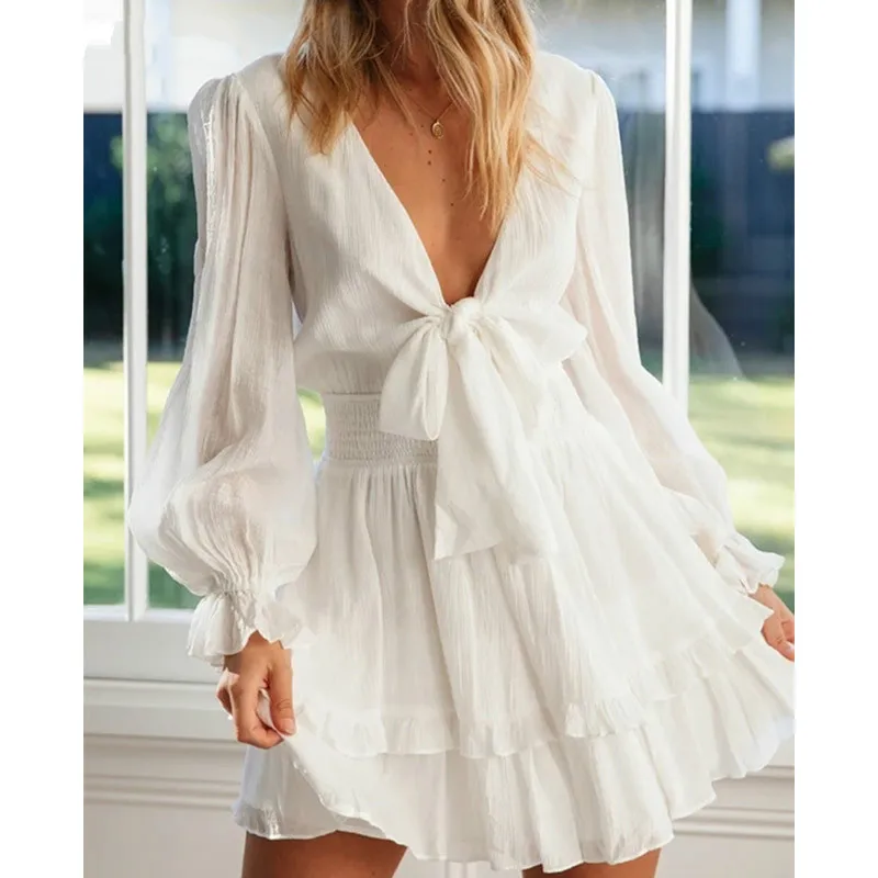 2021 Summer Beach Dress Women Sexy Sundress Autumn Women Pink Dress Spring V-neck Long-sleeved Lace Up Dress
2021 Summer Beach Dress Women Sexy Sundress Autumn Women Pink Dress Spring V-neck Long-sleeved Lace Up Dress