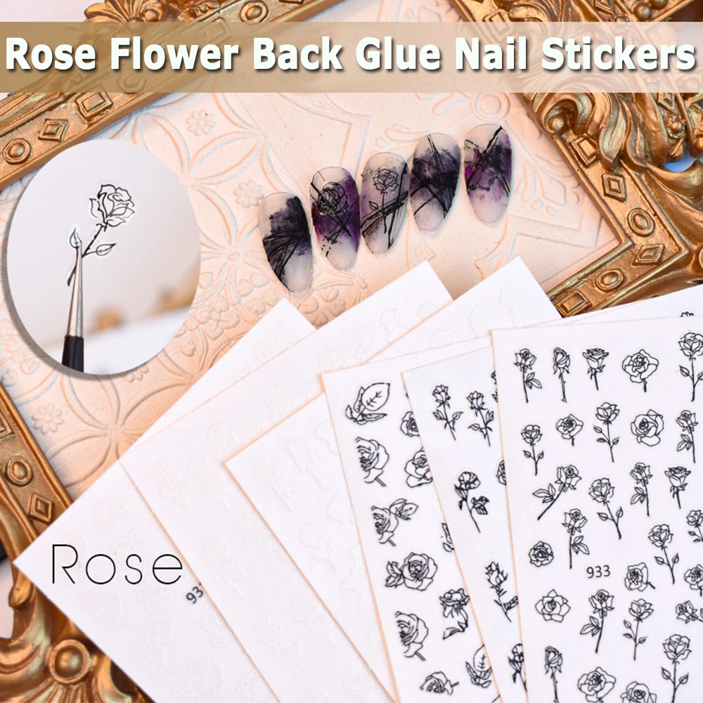 1pcs black white Rose 3D Adhesive Nail Stickers Decals Colorful Flower Leaf Nail Art Transfer Slider New Nail ornament
1pcs black white Rose 3D Adhesive Nail Stickers Decals Colorful Flower Leaf Nail Art Transfer Slider New Nail ornament