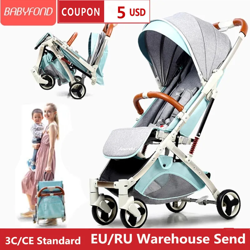 

Aluminium Alloy Light Baby Stroller Good Quality 5.8kg Traveling Baby Carriage Newborn Boarding BB Car Free Gifts