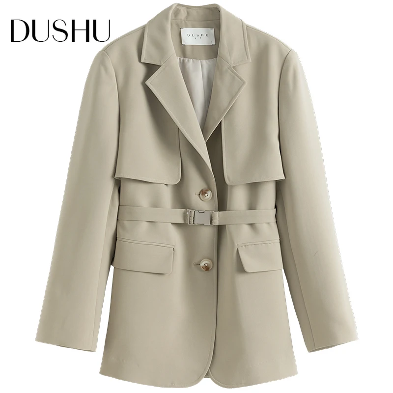 DUSHU Fashion office lady plus size short trench coat Women windbreaker spring coat jacket Female belt elegant khaki overcoat
DUSHU Fashion office lady plus size short trench coat Women windbreaker spring coat jacket Female belt elegant khaki overcoat