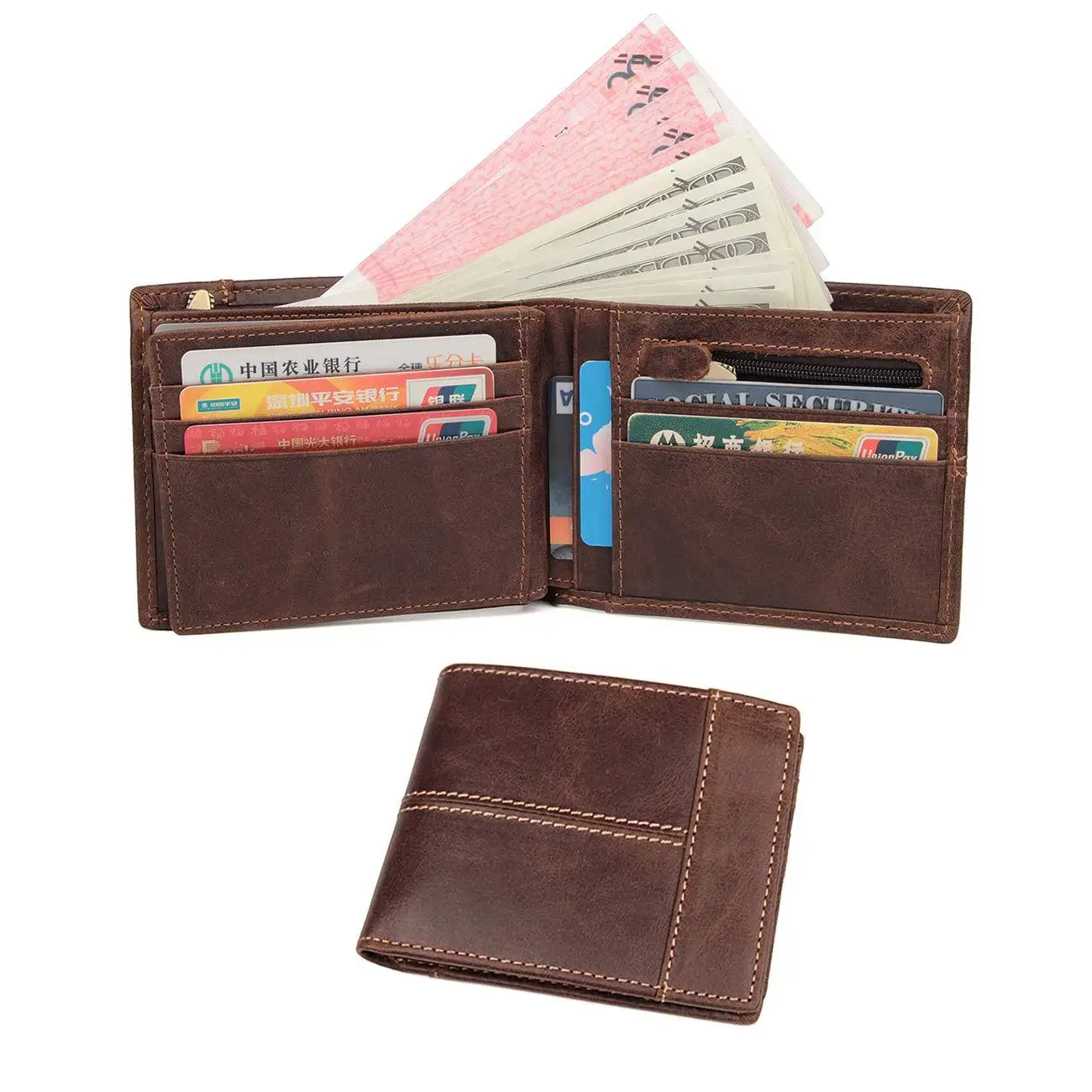 JIULIN 100% top quality cow genuine leather men wallets fashion splice purse dollar price carteira masculina original brand | Багаж и