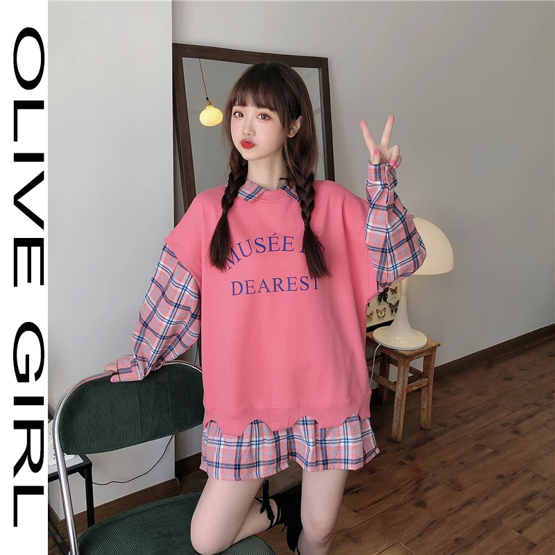 Autumn Spring Long Sleeve Lapel Pullover Streetwear Plaid Oversized Sweatshirt Women Gothic Girl Harajuku Chic Letter Print
Autumn Spring Long Sleeve Lapel Pullover Streetwear Plaid Oversized Sweatshirt Women Gothic Girl Harajuku Chic Letter Print