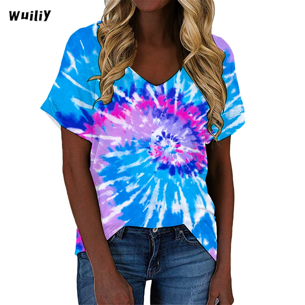 Women's Rainbow T-Shirt Colorful Graphic T Shirt Multicolor 3D Print V-neck Shirt Cotton Blended Tops Girls Artistic Color Tees
Women's Rainbow T-Shirt Colorful Graphic T Shirt Multicolor 3D Print V-neck Shirt Cotton Blended Tops Girls Artistic Color Tees