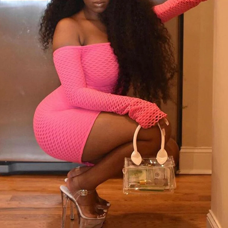 New Spring Mesh Patchwork Bodycon Mini Dress Neon Pink Long Sleeve Off Shoulder Skinny Elastic Party Vestidos OMSJ 2020 Clubwear
New Spring Mesh Patchwork Bodycon Mini Dress Neon Pink Long Sleeve Off Shoulder Skinny Elastic Party Vestidos OMSJ 2020 Clubwear