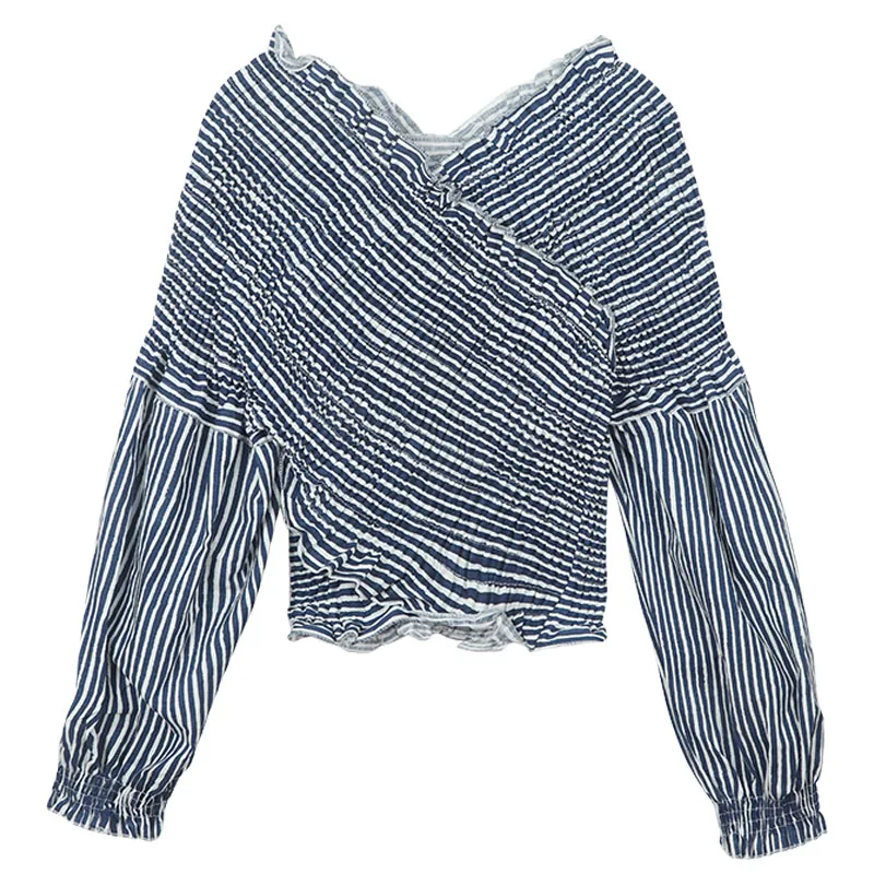 Women Autumn New Arrival Blouse Striped Clavicle Off Shoulder Top Sexy Stretch Cross Niche Short Long Sleeve Shirt GX1039
Women Autumn New Arrival Blouse Striped Clavicle Off Shoulder Top Sexy Stretch Cross Niche Short Long Sleeve Shirt GX1039