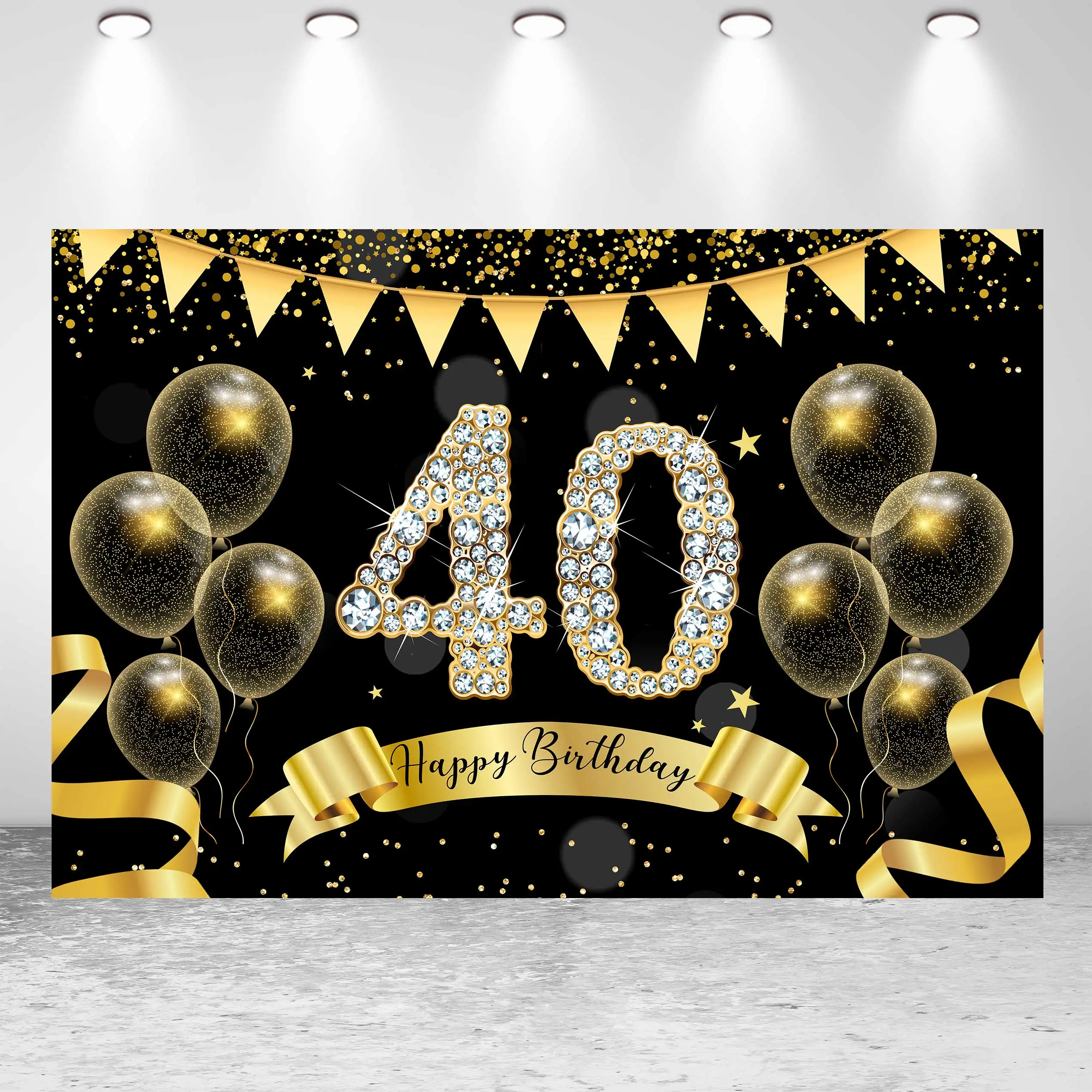 Seekpro 40th Adult Man Woman Birthday Party Backdrop Shiny Diamond Dots Balloons Customized Banner Poster Photo Background
Seekpro 40th Adult Man Woman Birthday Party Backdrop Shiny Diamond Dots Balloons Customized Banner Poster Photo Background