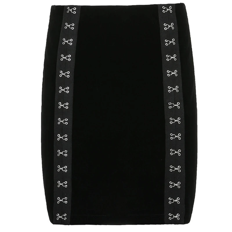 X5XD Women Gothic High Waist Split Hem Buckle Black Velvet A-Line Bodycon Mini Skirt
X5XD Women Gothic High Waist Split Hem Buckle Black Velvet A-Line Bodycon Mini Skirt