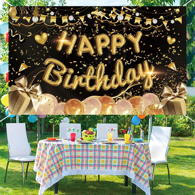 Happy Birthday Backdrop Banner Large Gold Sign Poster for Birthday Anniversary Party Photo Booth Background Decoration Supplies
Happy Birthday Backdrop Banner Large Gold Sign Poster for Birthday Anniversary Party Photo Booth Background Decoration Supplies
