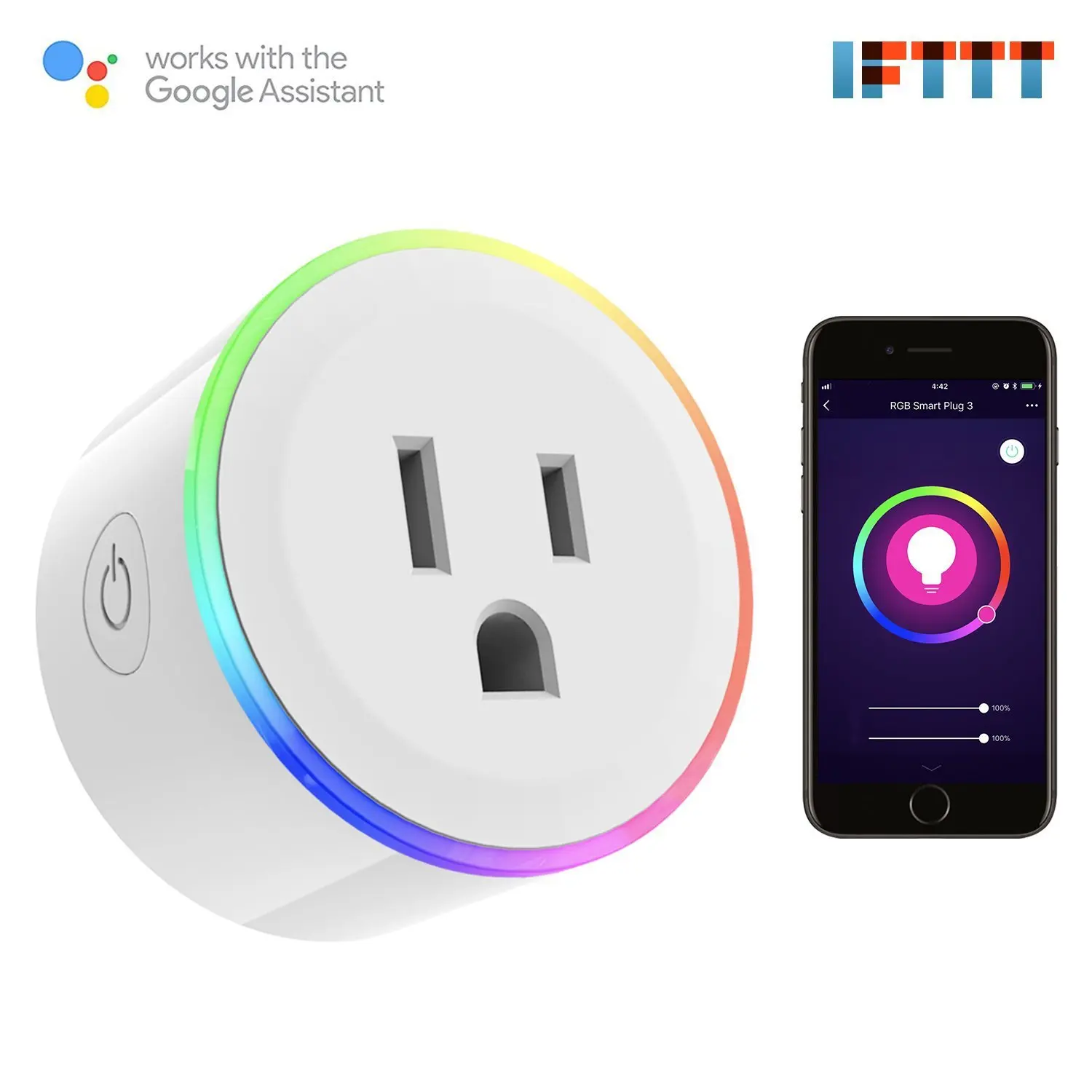 Tuya WiFi Smart Socket 10A U.S. Standard Voice Control Timing Linkage Sharing RGB Socket
Tuya WiFi Smart Socket 10A U.S. Standard Voice Control Timing Linkage Sharing RGB Socket