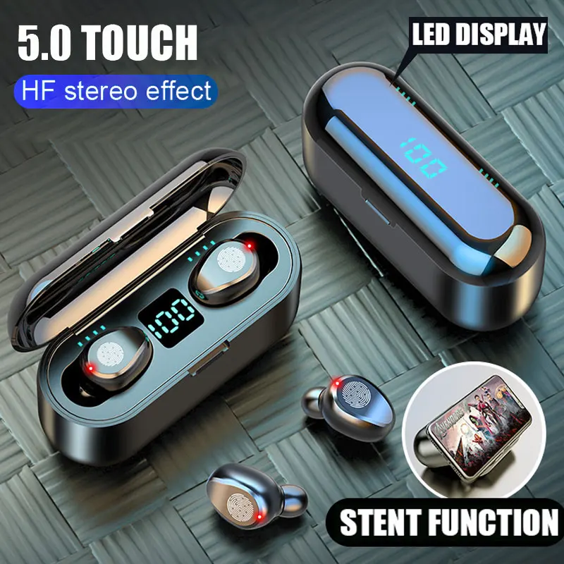 Wireless Earphone Bluetooth V5.0 F9 TWS Wireless Bluetooth Headphone LED Display 2000mAh Charging Box Headsets With Microphone
Wireless Earphone Bluetooth V5.0 F9 TWS Wireless Bluetooth Headphone LED Display 2000mAh Charging Box Headsets With Microphone