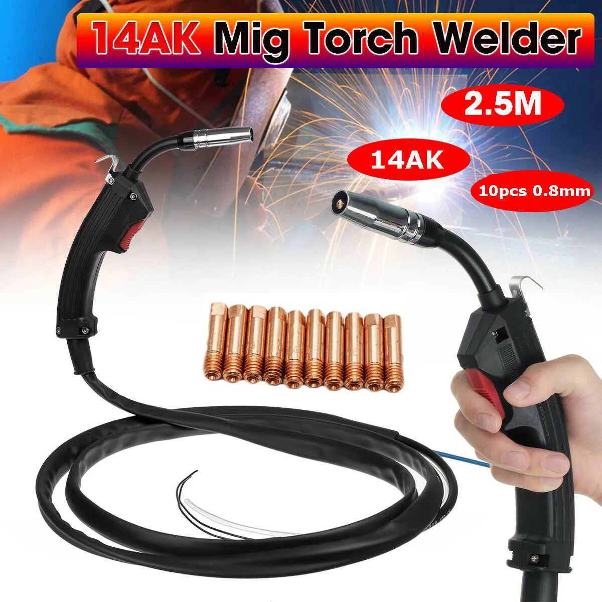 14AK MIG Welding Torch Electric Welder Complete Welding Gun Parts Replacement For MIG MAG Welding Machine
14AK MIG Welding Torch Electric Welder Complete Welding Gun Parts Replacement For MIG MAG Welding Machine