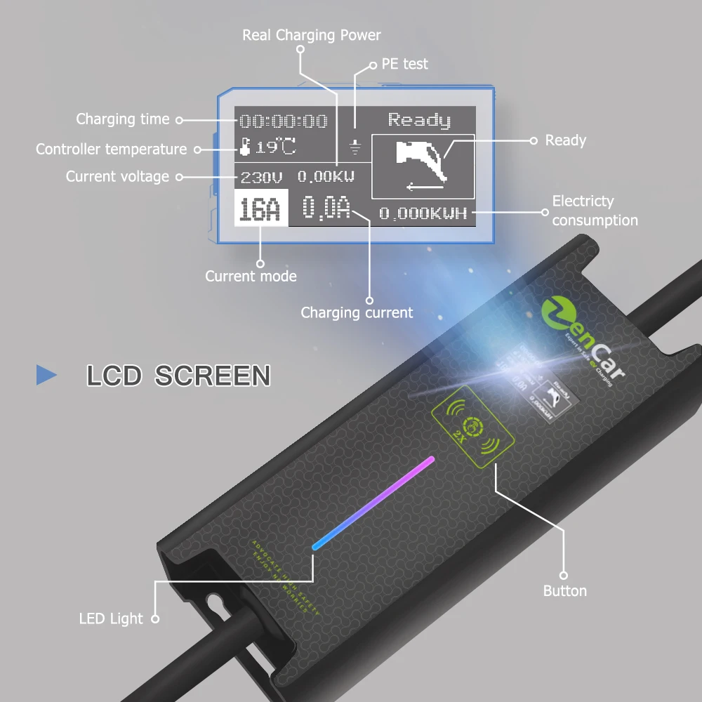home charging Type 2 level 2 electric car charger 32A 7KW EVSE Current adjustable
home charging Type 2 level 2 electric car charger 32A 7KW EVSE Current adjustable