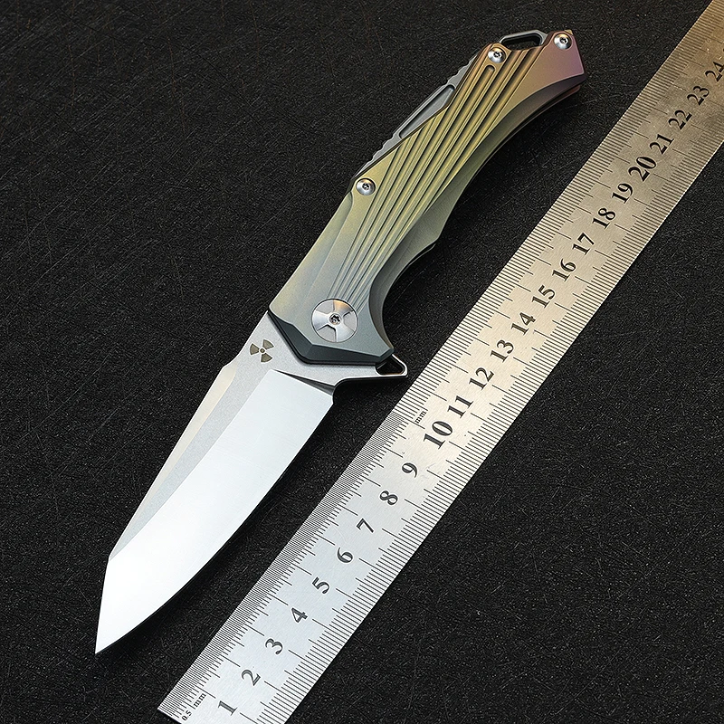 59HRC Hardness JK3287 Flipper Folding Knife D2 Stainless Steel Blade Titanium Handle Knives Outdoor Camping Hunting EDC Tool
59HRC Hardness JK3287 Flipper Folding Knife D2 Stainless Steel Blade Titanium Handle Knives Outdoor Camping Hunting EDC Tool