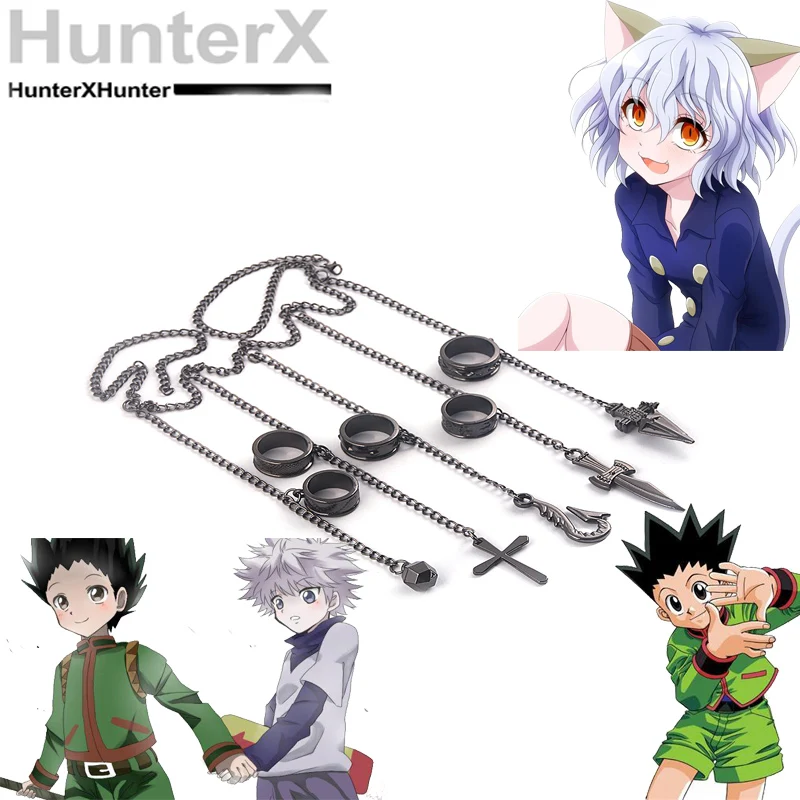 Мультфильм Hunter x кольца Kurapika Figer косплей костюм ювелирные изделия металлические