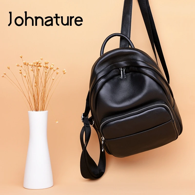 Женский Повседневный Рюкзак из натуральной кожи Johnature, простая универсальная однотонная сумка из воловьей кожи с верхним слоем, 2022
Женский Повседневный Рюкзак из натуральной кожи Johnature, простая универсальная однотонная сумка из воловьей кожи с верхним слоем, 2022