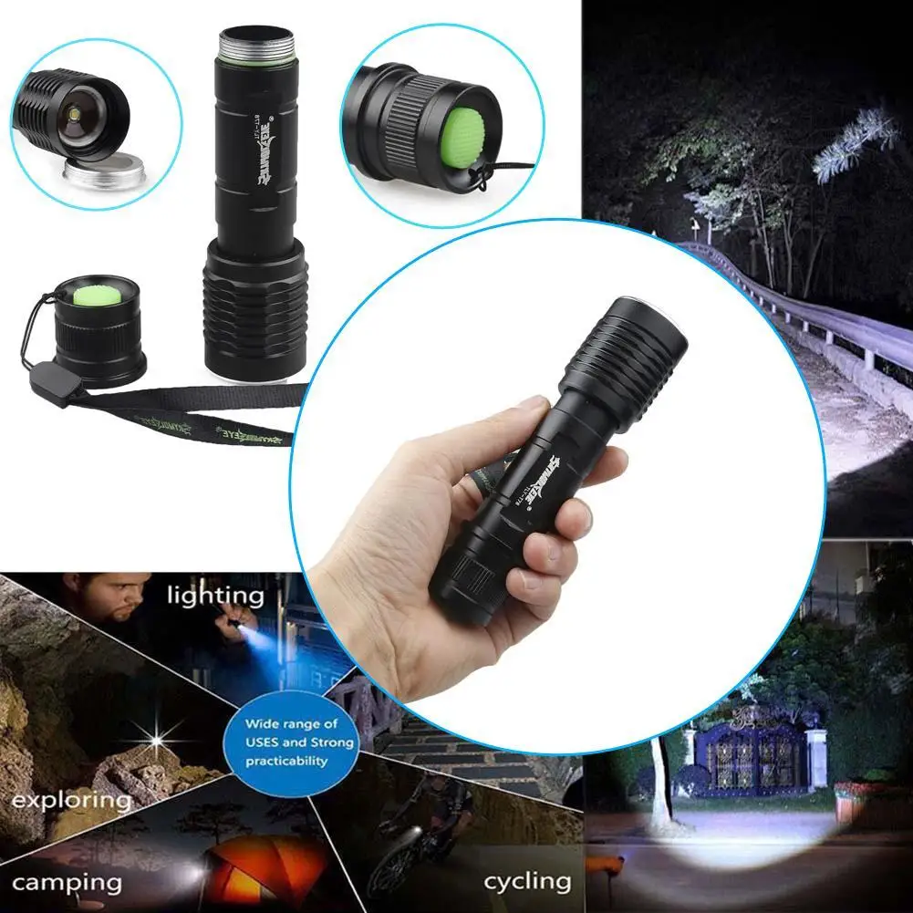 1500LM Tactical LED Flashlight 18650 Super Bright 5 Modes Zoomable Black Led Light Outdoor Torch Light Zoomable
1500LM Tactical LED Flashlight 18650 Super Bright 5 Modes Zoomable Black Led Light Outdoor Torch Light Zoomable