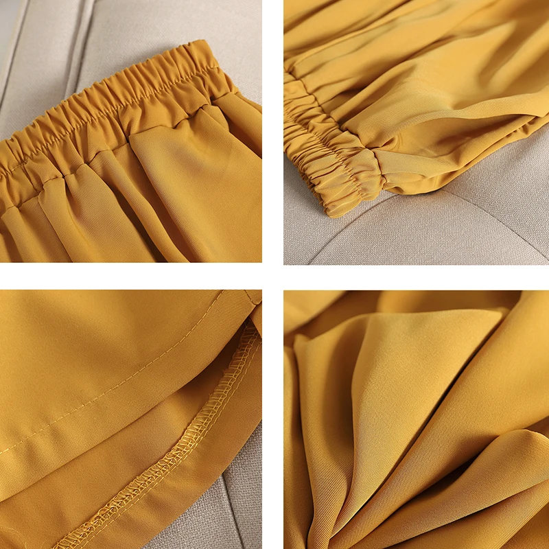 Summer Women 2pcs Set Suit Yellow/Green Short Strap Camis + Wide Leg Pants Casual Female Two Piece Set Short Tops + Trouser New
Summer Women 2pcs Set Suit Yellow/Green Short Strap Camis + Wide Leg Pants Casual Female Two Piece Set Short Tops + Trouser New