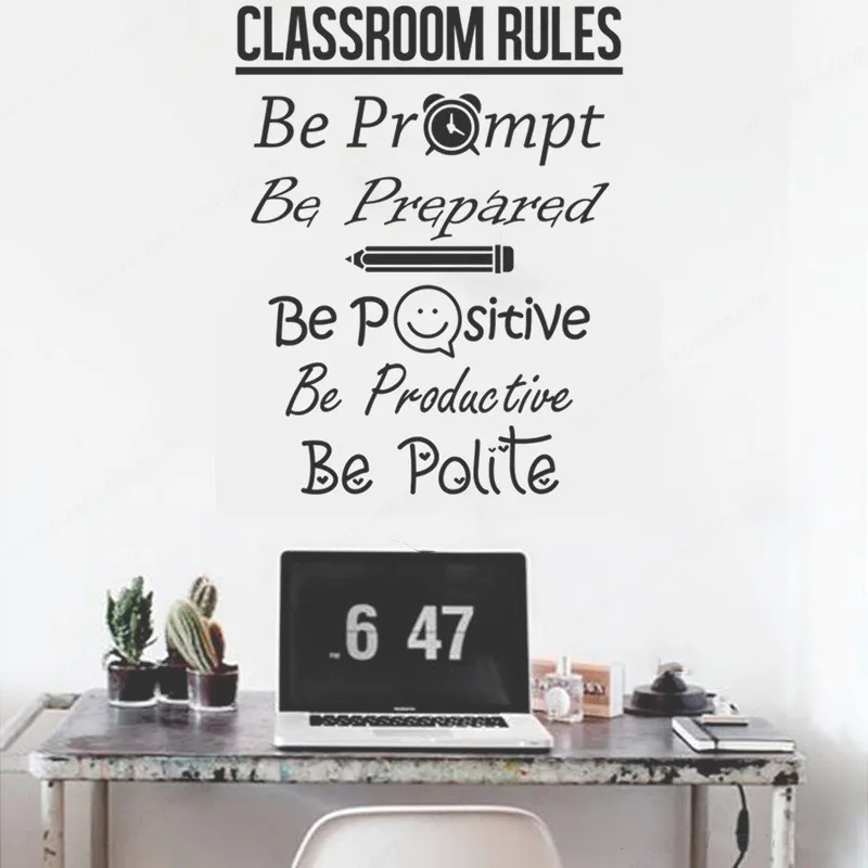 Фото Классные правила наклейка на стену Подсказка положительный постер