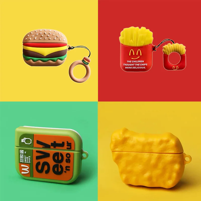 Food Family Bucket French Fries Hamburg Chicken Nuggets Cookies Case for AirPods 1 2 Box Soft Silicone Earphone Protect Cover
Food Family Bucket French Fries Hamburg Chicken Nuggets Cookies Case for AirPods 1 2 Box Soft Silicone Earphone Protect Cover