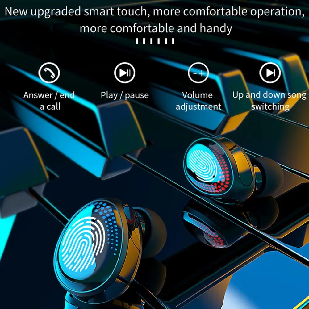 Bluetooth 5.0 Earphone TWS Wireless Headphones Waterproof Noise Cancelling Sport Headset With LED Display 1200mAh Charging Case 
Bluetooth 5.0 Earphone TWS Wireless Headphones Waterproof Noise Cancelling Sport Headset With LED Display 1200mAh Charging Case