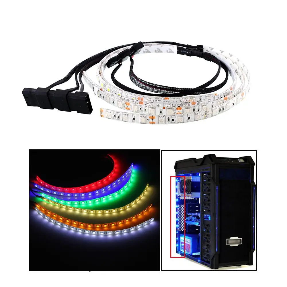 Waterproof for Strip Bright Light 60CM(Cable+Light) STRIP LIGHTS Computer Flexible LED White