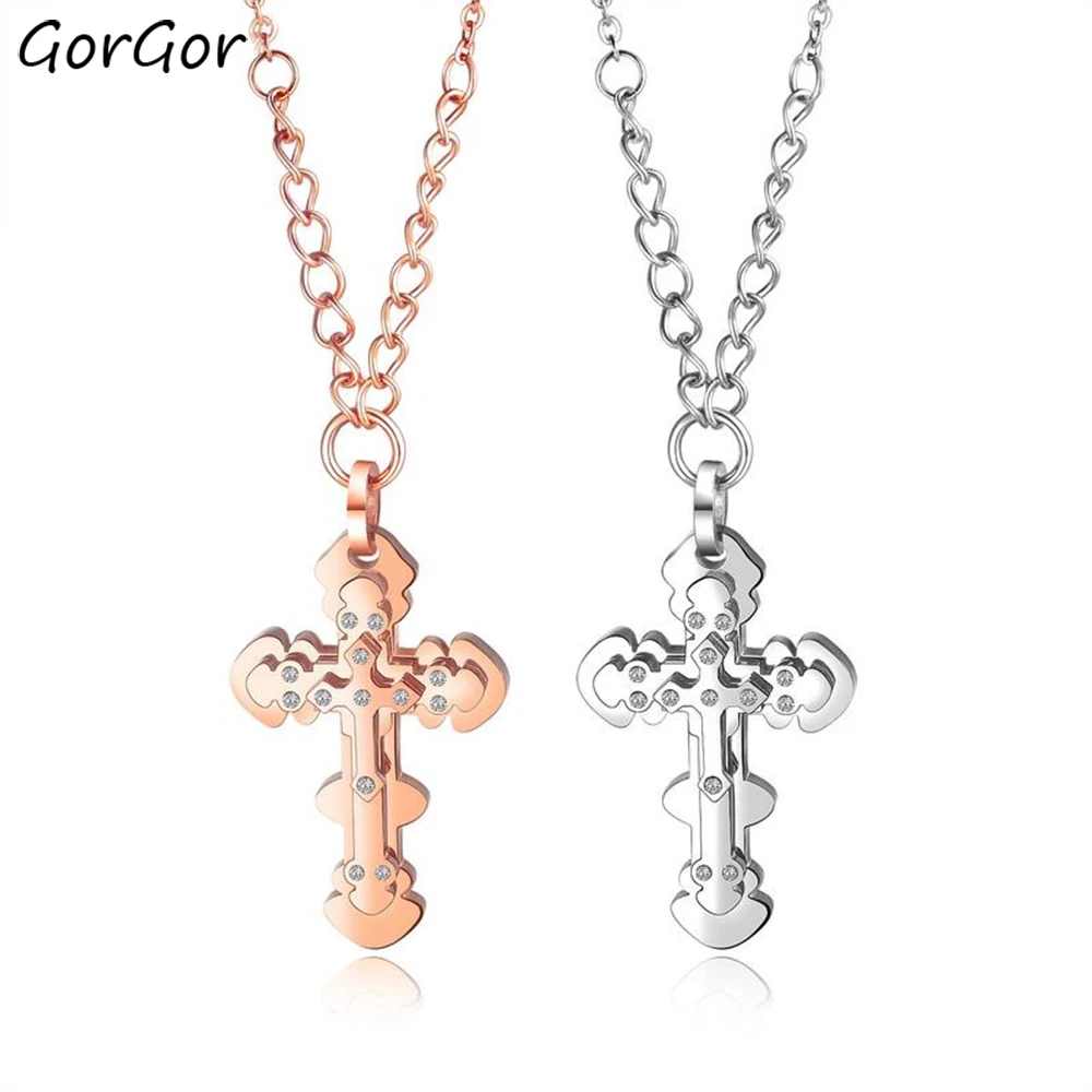 GorGor ожерелье для женщин из нержавеющей стали, циркониевое Крест из розового Цвет минималистский Творческий изысканное нарядное помолвочна... 
GorGor ожерелье для женщин из нержавеющей стали, циркониевое Крест из розового Цвет минималистский Творческий изысканное нарядное помолвочна...