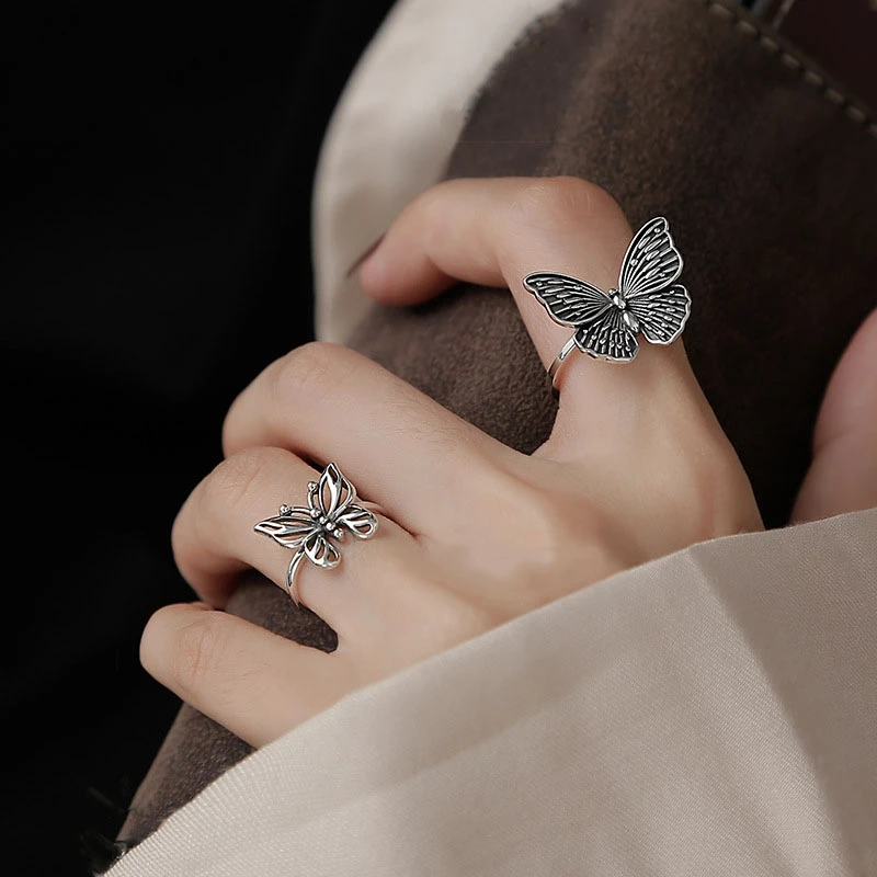 Vintage 925 Sterling Silver Butterfly Open Rings For Women Wedding Birthday Finger Ring Creative Fine Jewelry jz557
Vintage 925 Sterling Silver Butterfly Open Rings For Women Wedding Birthday Finger Ring Creative Fine Jewelry jz557