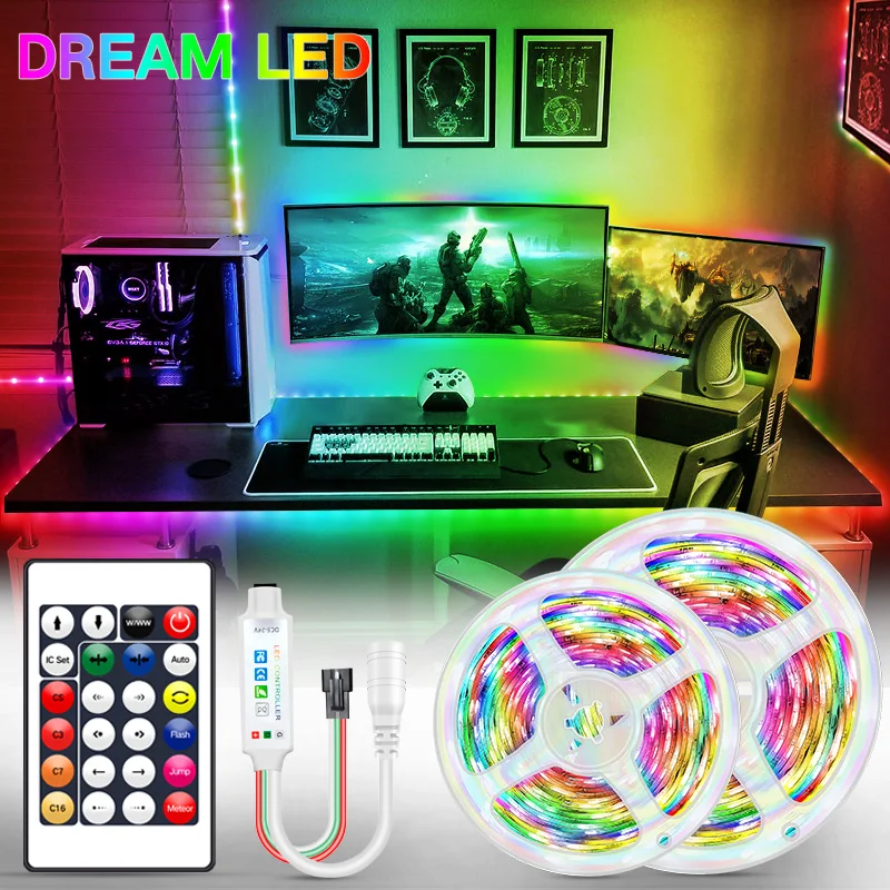 Светодиодная лента WS2812 с питанием от USB, гибкая светодиодная лента 5050 RGB для подсветки телевизора, ПК, 5 м, 10 м, 15 м, 20 м 
Светодиодная лента WS2812 с питанием от USB, гибкая светодиодная лента 5050 RGB для подсветки телевизора, ПК, 5 м, 10 м, 15 м, 20 м