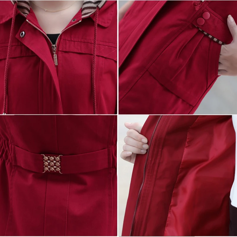 Spring Autumn Coat Women New Korean Mid Long Hooded Windbreaker Overcoat Plus Size Cotton Khaki Trench Coat Female Casual Tops
Spring Autumn Coat Women New Korean Mid Long Hooded Windbreaker Overcoat Plus Size Cotton Khaki Trench Coat Female Casual Tops