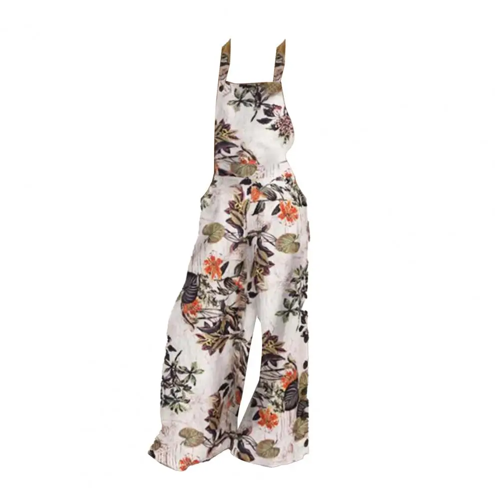 Women Jumpsuit Sleeveless Floral Print Pockets Buttons Wide Leg Loose Suspenders Playsuit Overall for Spring/Summer
Women Jumpsuit Sleeveless Floral Print Pockets Buttons Wide Leg Loose Suspenders Playsuit Overall for Spring/Summer