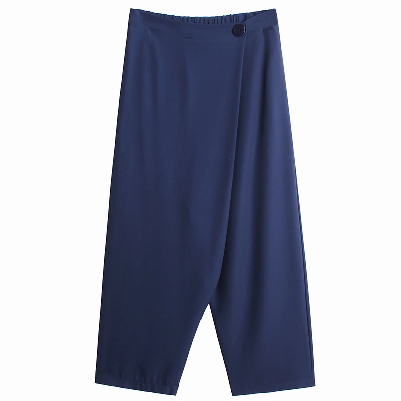 IEQJ Wide Leg New High Ealistic Waist Women Over Size Asymmetrical Single Button Trousers Harem Pants Fashion Spring 2021 8P532
IEQJ Wide Leg New High Ealistic Waist Women Over Size Asymmetrical Single Button Trousers Harem Pants Fashion Spring 2021 8P532