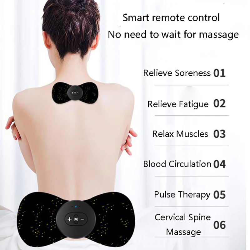1pcs Remote Control Electric Cervical Massager Patch Vibration Muscle Relaxation Tool