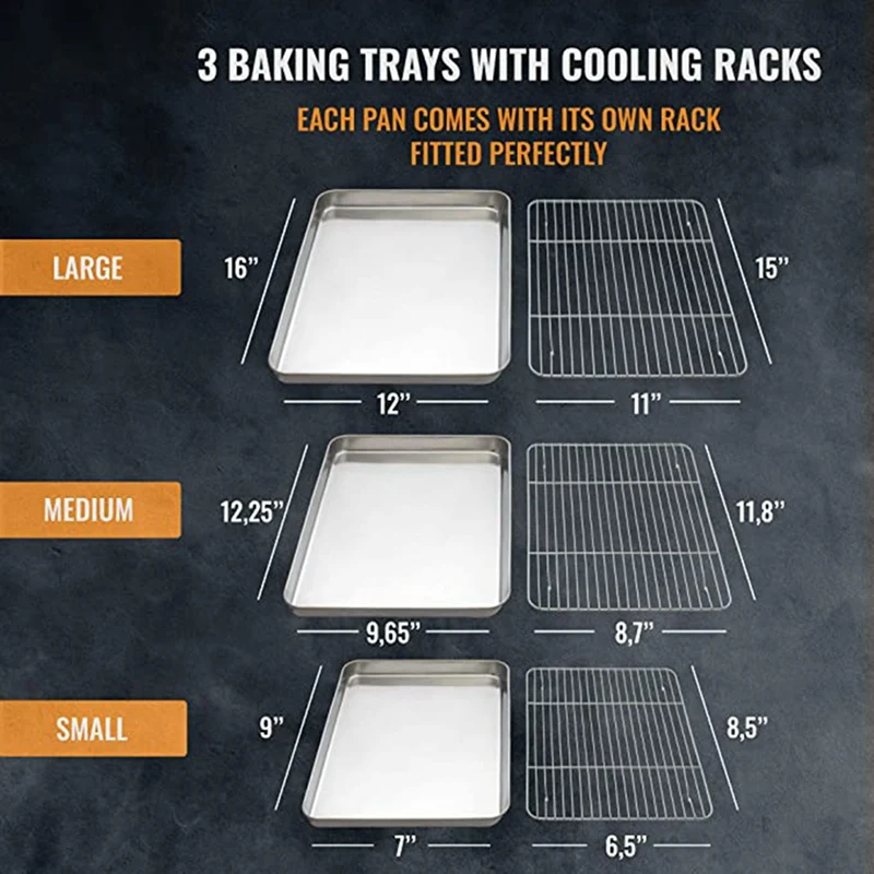 3 Pcs Baking Sheet with Wire Rack Set Cookie Sheet Pan & 3 Pcs Adhesive Paper Towel Holder Under Cabinet
3 Pcs Baking Sheet with Wire Rack Set Cookie Sheet Pan & 3 Pcs Adhesive Paper Towel Holder Under Cabinet