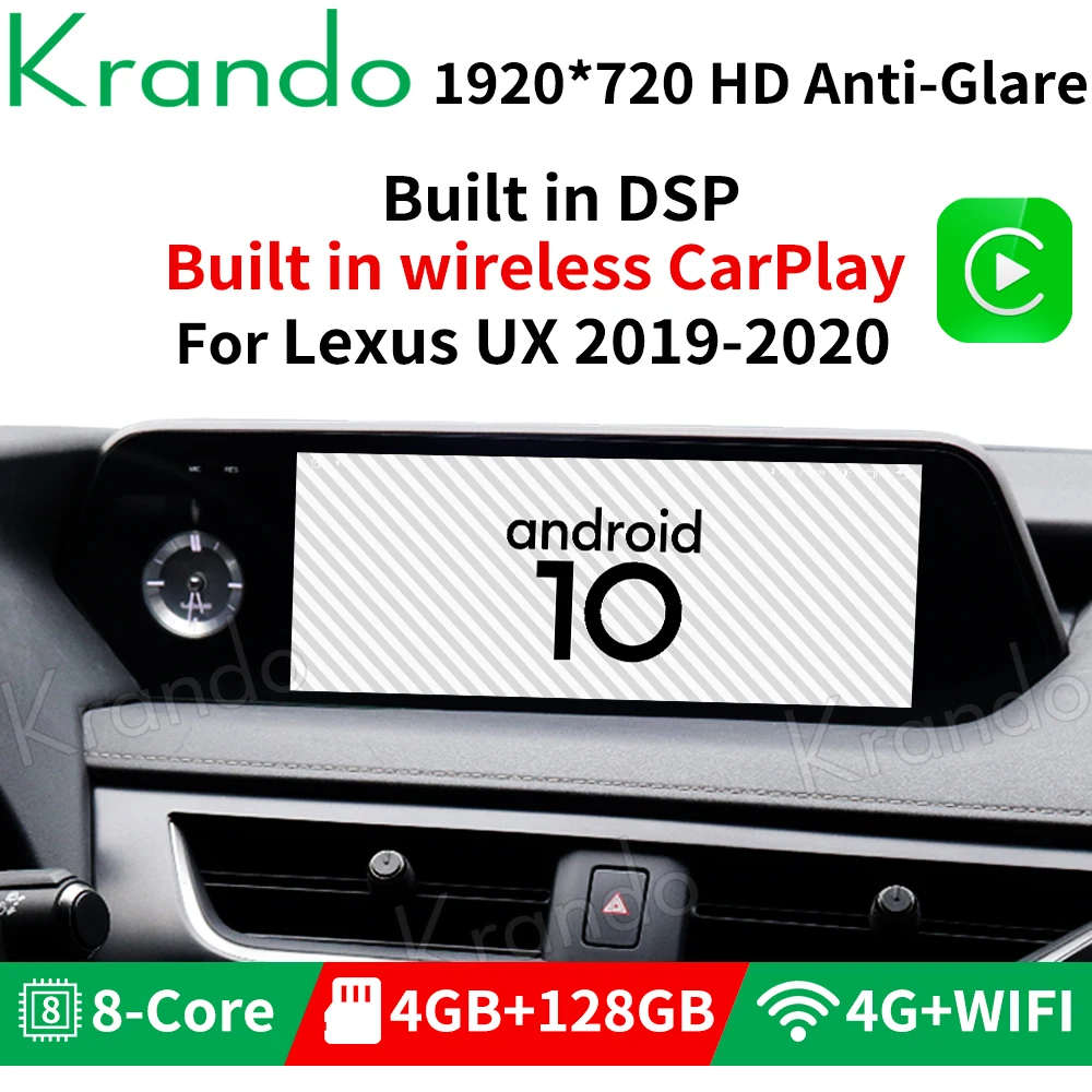 Krando Android 10.0 4G 64G 12.3'' for Lexus UX 2019 2020 gps navigation car multimedia system 4G WIFI 
Krando Android 10.0 4G 64G 12.3'' for Lexus UX 2019 2020 gps navigation car multimedia system 4G WIFI