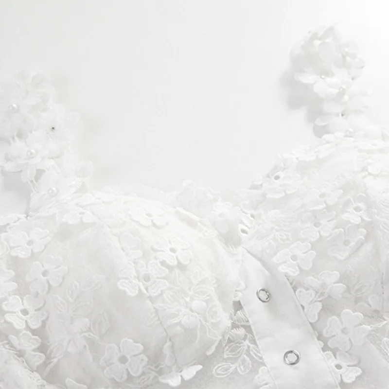 Three-Dimensional Flower Splice Women Corset V-Neck Sling Camis White Lace Slim Crop Tops Street Sexy Backless Camisoles Mujer
Three-Dimensional Flower Splice Women Corset V-Neck Sling Camis White Lace Slim Crop Tops Street Sexy Backless Camisoles Mujer