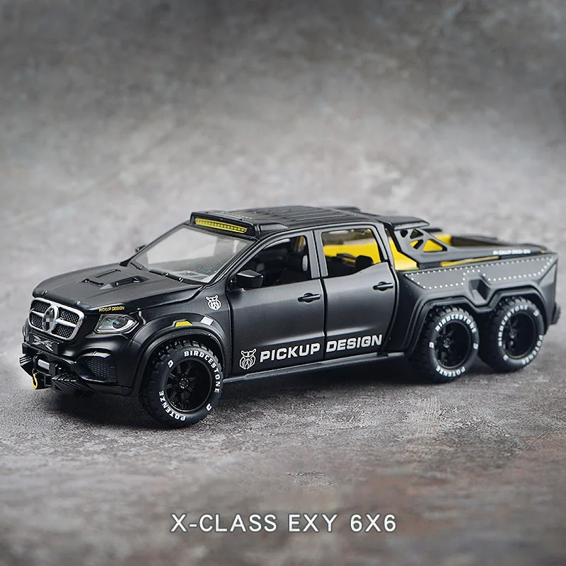 Modle Simulation Alloy XCLASS Car EXY 6X6 Pickup 1/28 Metal Toy Car Sound Light Pull Back Model Toys For Boys Light Toys
Modle Simulation Alloy XCLASS Car EXY 6X6 Pickup 1/28 Metal Toy Car Sound Light Pull Back Model Toys For Boys Light Toys