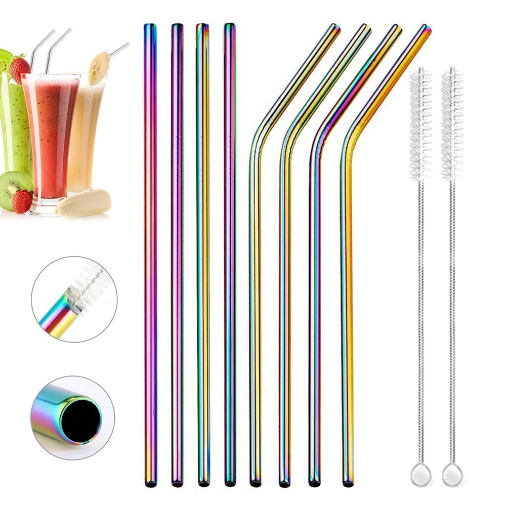 Colorful Reusable Drinking Straws Set Metal Straws 304 Stainless Steel Straws for Milk Coffee Bar Party Accessory Cocktail Straw
Colorful Reusable Drinking Straws Set Metal Straws 304 Stainless Steel Straws for Milk Coffee Bar Party Accessory Cocktail Straw